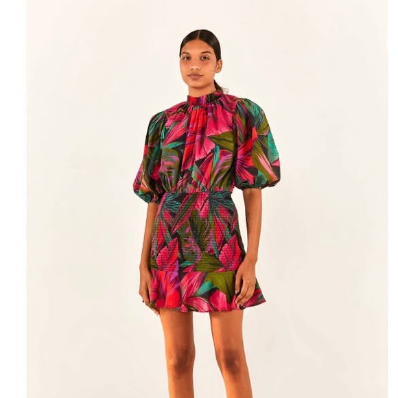 FARM Rio Dresses & Skirts - Farm Rio Midnight Leaves Mini Dress